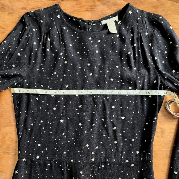 H&M Long Sleeve Black Dress With Stars - Picture 4 of 8